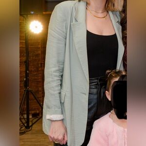 Topshop Women's Sage Green Blazer